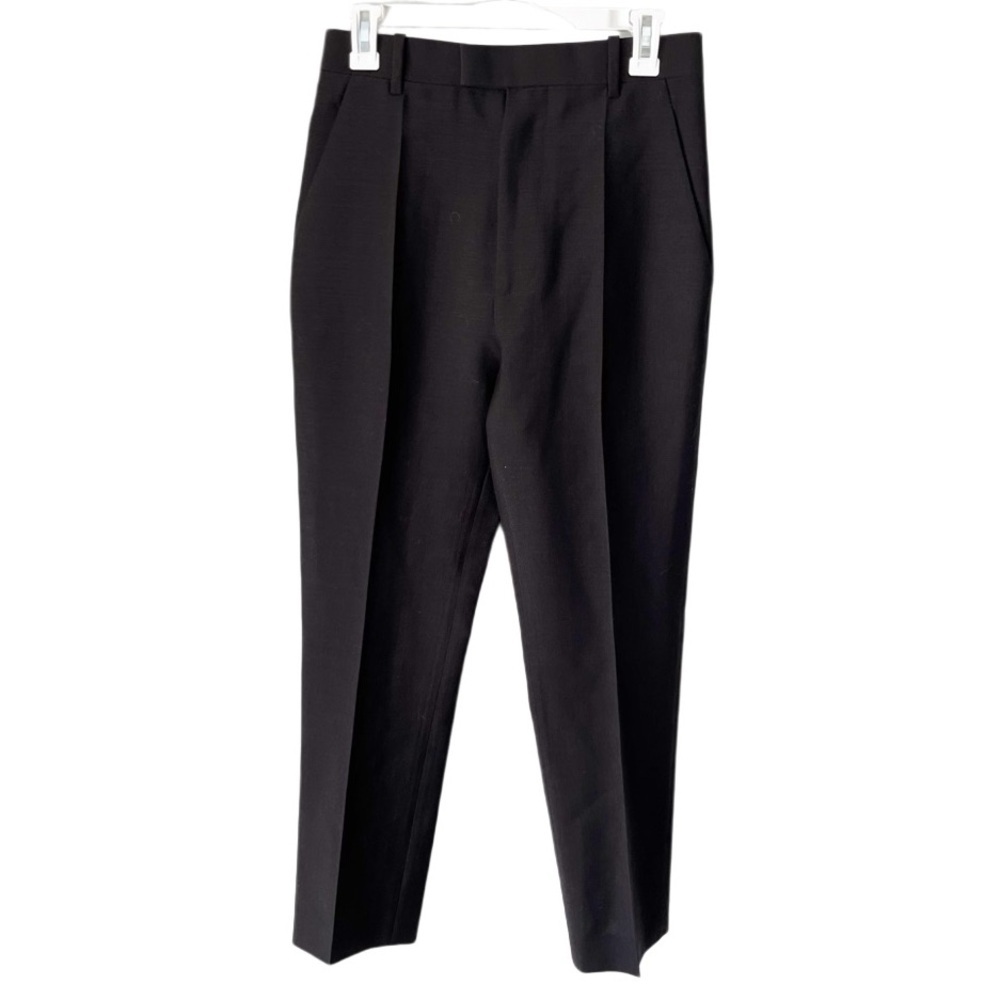 Bottega Veneta Pants Women's 38 US 2 Black Straight Leg Classic Mohair Wool